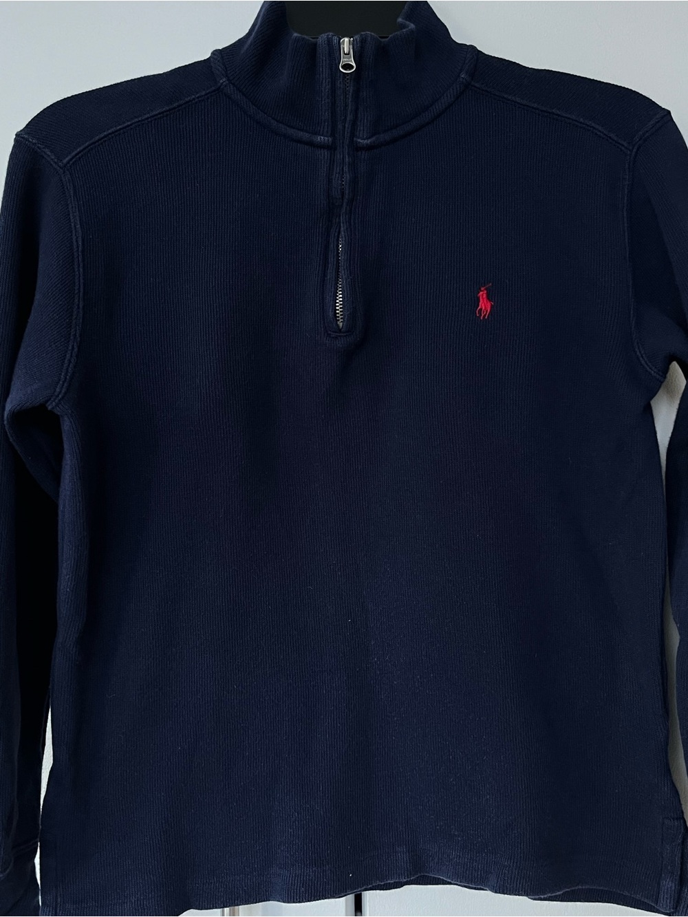 Polo by Ralph Lauren Navy Half-Zip Sweater with Red Pony